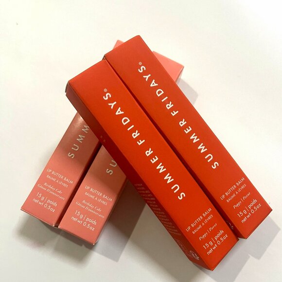 Summer Fridays Other - 4Pcs:(Poppy+Birthday Cake)Summer Fridays Lip Butter Balm/New